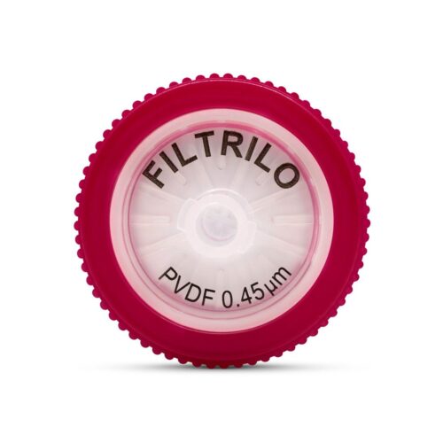 Filtro de seringa Filtrilo, com membrana em PVDF Hidrofóbico - Poro:0.45(μm), Diâmetro:25(mm) - Não estéril