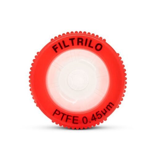 Filtro de seringa Filtrilo, com membrana em PTFE Hidrofóbico - Poro:0.45(μm), Diâmetro:13(mm) - Não estéril