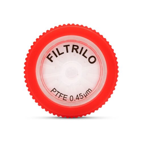 Filtro de seringa Filtrilo, com membrana em PTFE Hidrofóbico - Poro:0.45(μm), Diâmetro:25(mm) - Não estéril