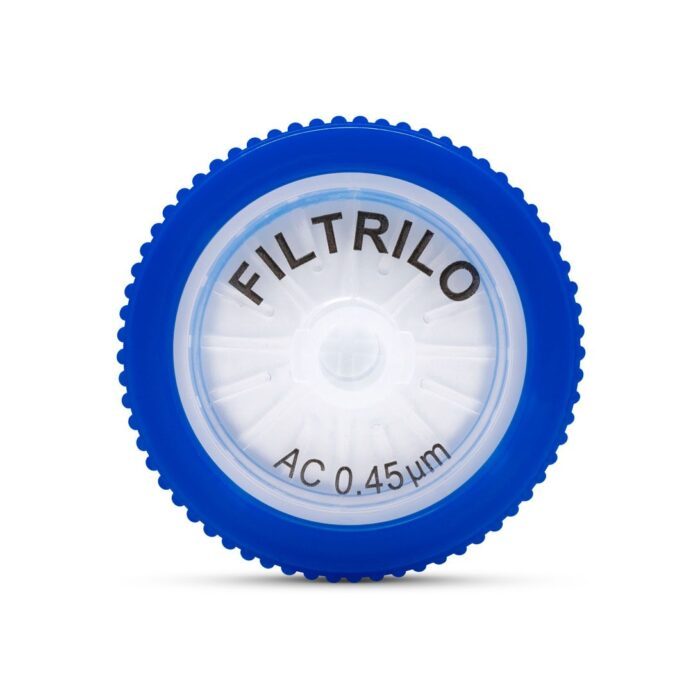 Filtro de seringa Filtrilo, com membrana em Acetato de Celulose Hidrofílico - Poro 0.45(μm), Diâmetro 25(mm) - Não Estéril