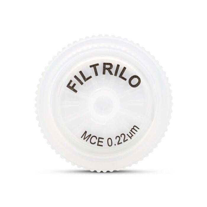 Filtro de seringa em MCE (Ésteres de Celulose Mistos) - Hidrofílico - Poro:0.22(μm), Diâmetro:25(mm) - Não estéril