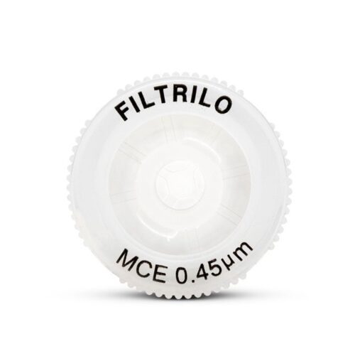 Filtro de seringa em MCE (Ésteres de Celulose Mistos) - Hidrofílico - Poro:0.45(μm), Diâmetro:13(mm) - Não estéril