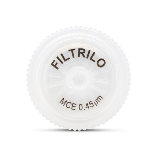 Filtro de seringa em MCE (Ésteres de Celulose Mistos) - Hidrofílico - Poro:0.45(μm), Diâmetro:25(mm) - Não estéril