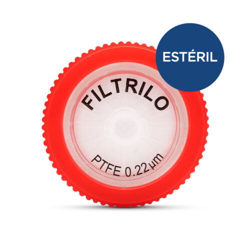 SFPTFE-E2522 - Filtro de seringa com membrana em PTFE, esterelizado por radiação Gama, 25mm de diâmetro, porosidade de 0,22um, embalado individualmente - Hidrofóbico - Unidade